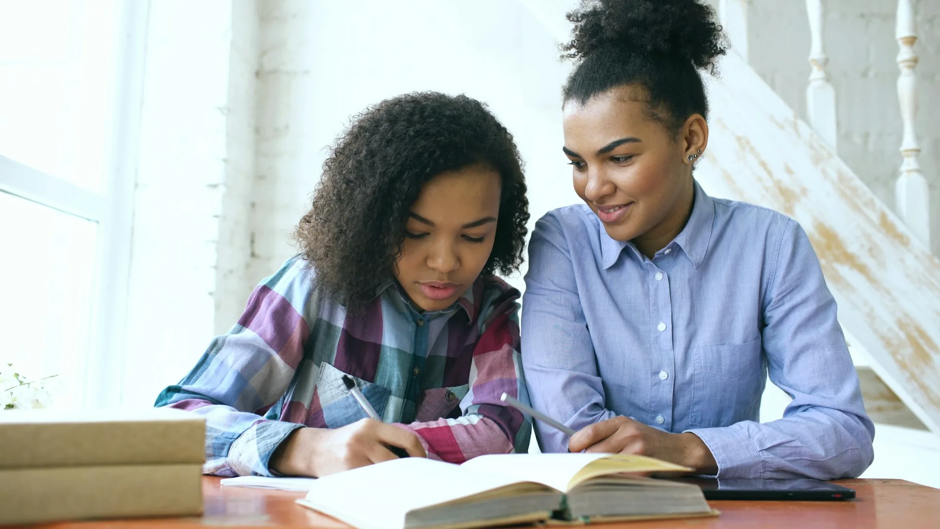 Educator supporting a student